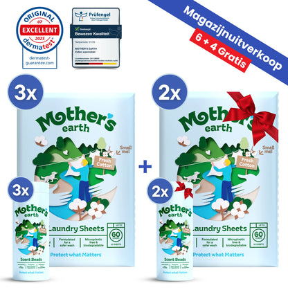 Milieuvriendelijke Wasstrips + Geurparels Voordeelbundel Mother's Earth