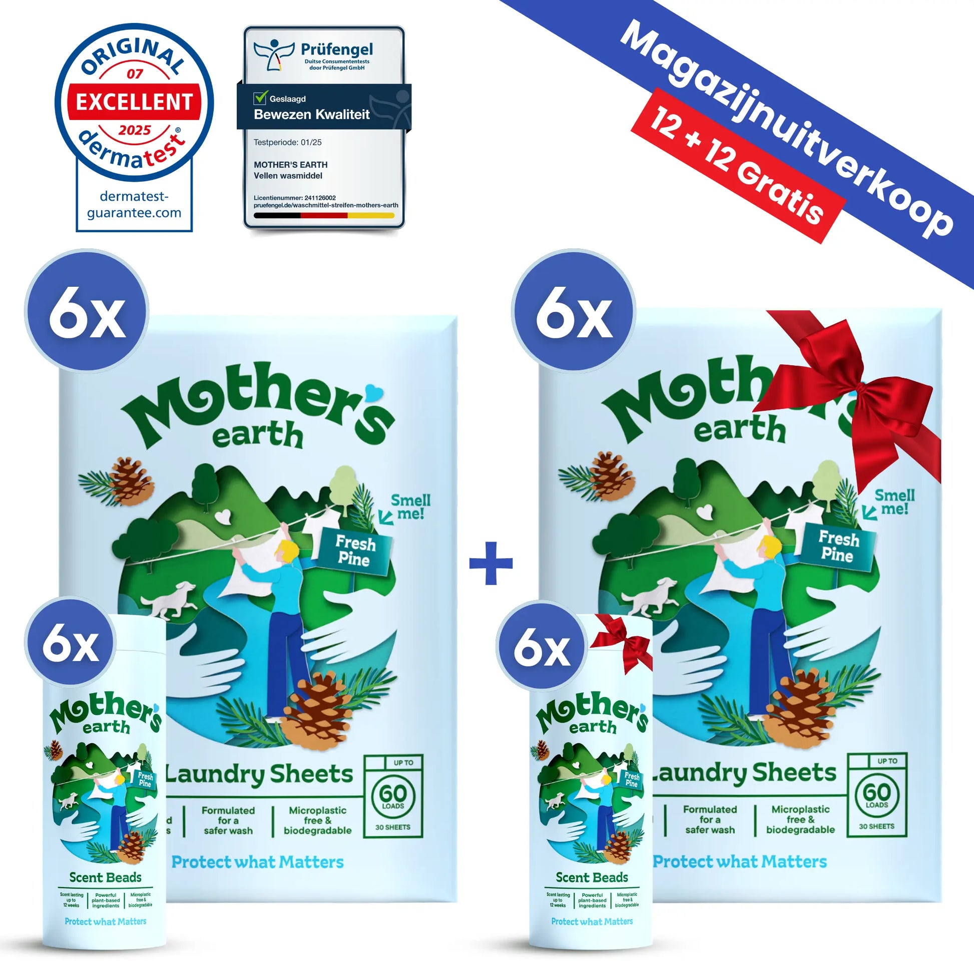 Milieuvriendelijke Wasstrips + Geurparels Voordeelbundel Mother's Earth