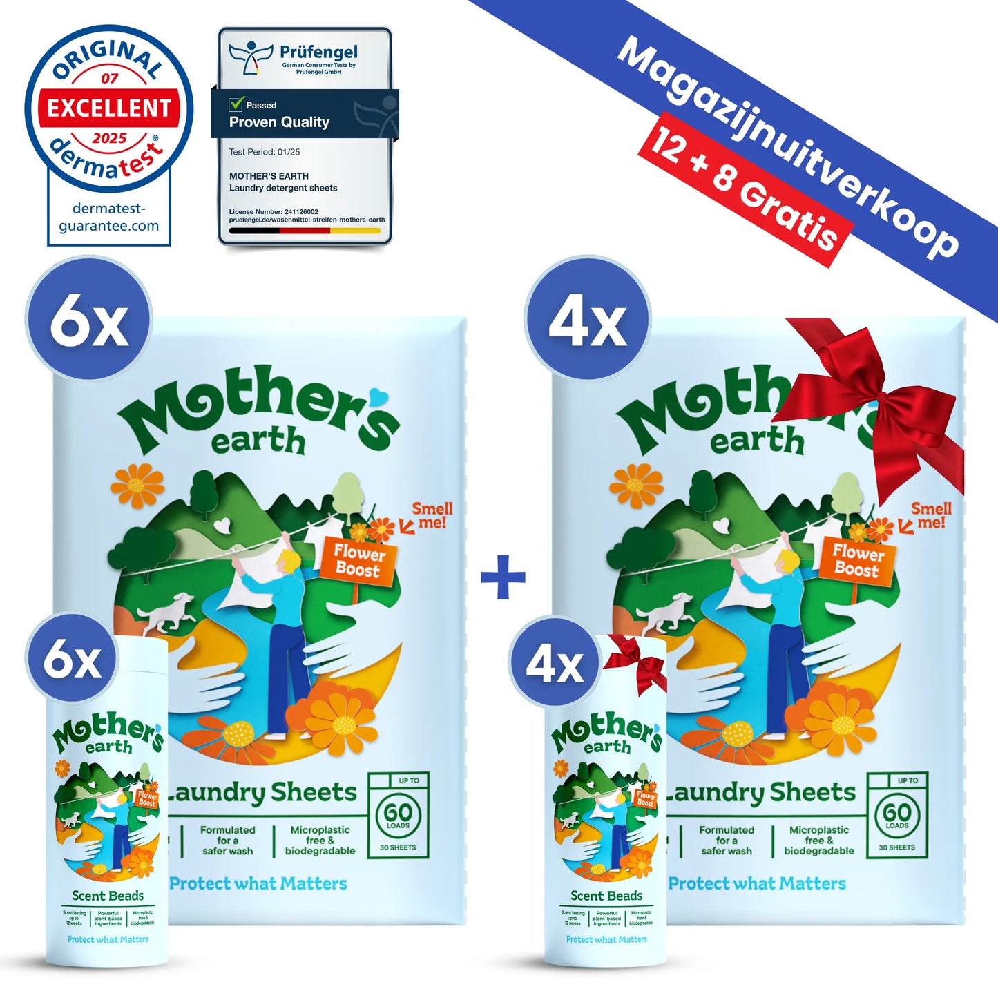 Milieuvriendelijke Wasstrips + Geurparels Voordeelbundel Mother's Earth