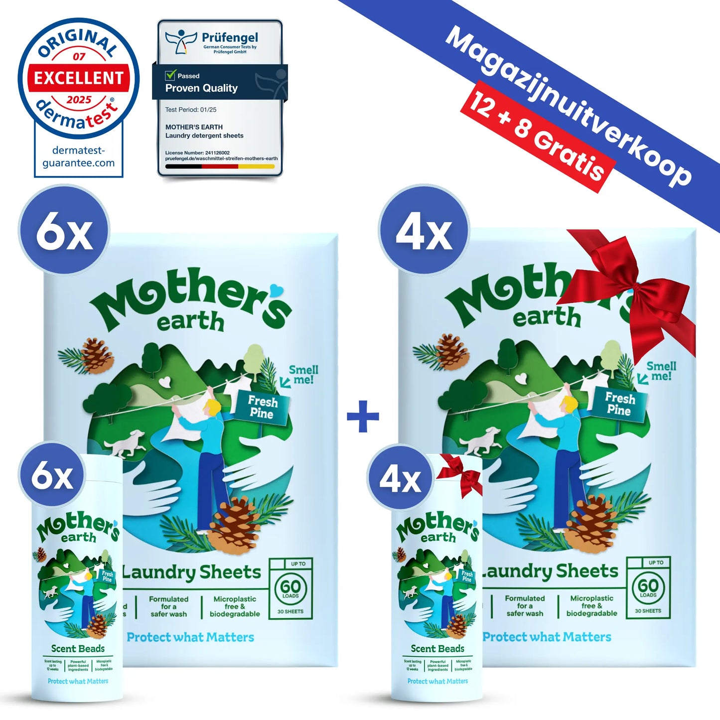 Milieuvriendelijke Wasstrips + Geurparels Voordeelbundel Mother's Earth
