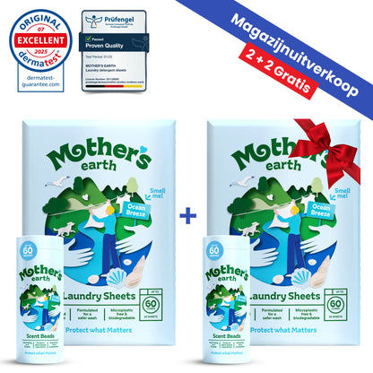 Milieuvriendelijke Wasstrips + Geurparels Voordeelbundel Mother's Earth