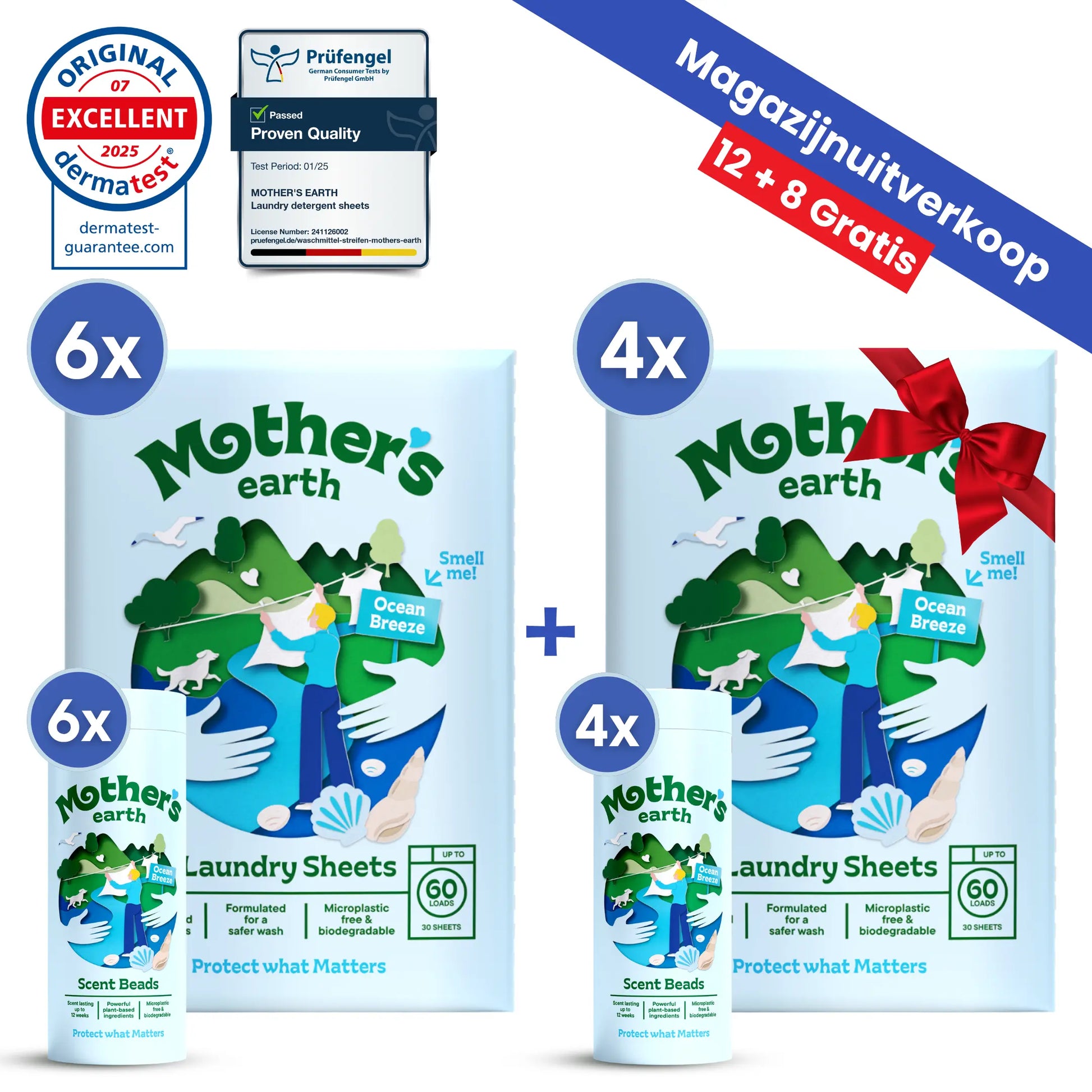 Milieuvriendelijke Wasstrips + Geurparels Voordeelbundel Mother's Earth