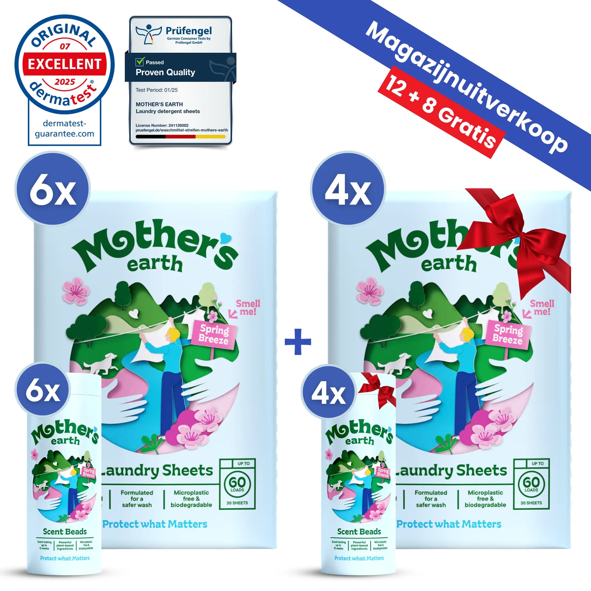 Milieuvriendelijke Wasstrips + Geurparels Voordeelbundel Mother's Earth